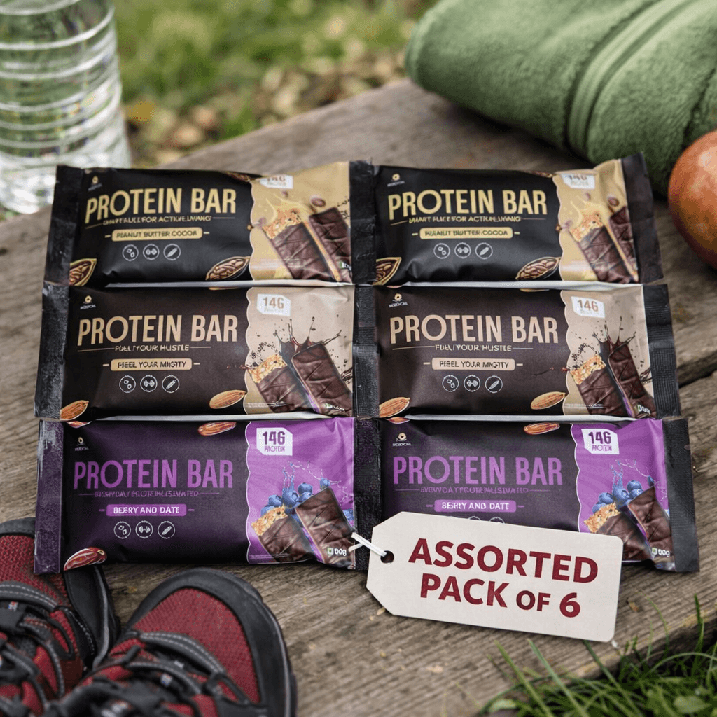 Xerocal Protein Bar Variety Pack – Berry & Date, Choco Almond & Peanut Butter Cocoa (2 of Each) | 14 g Protein per Bar, 6‑Pack