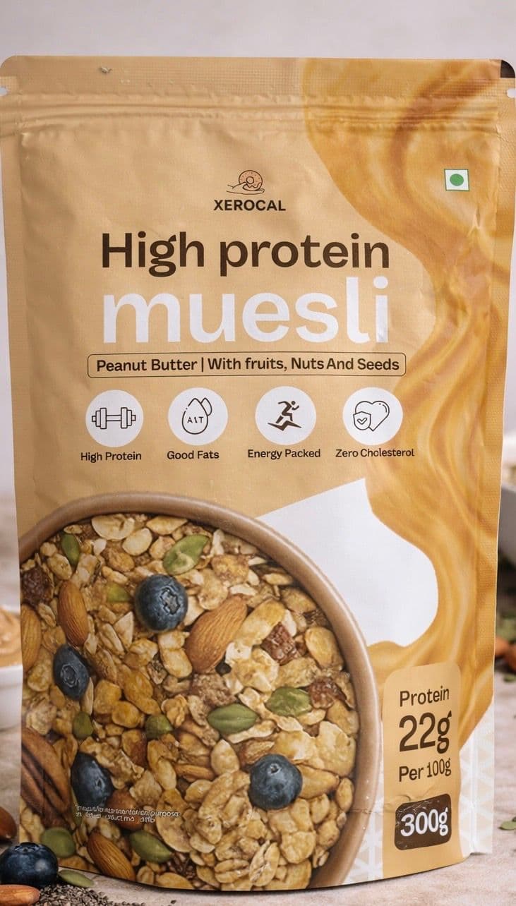 Xerocal High Protein Muesli - Peanut Butter,Fruits,Nuts, & Seeds